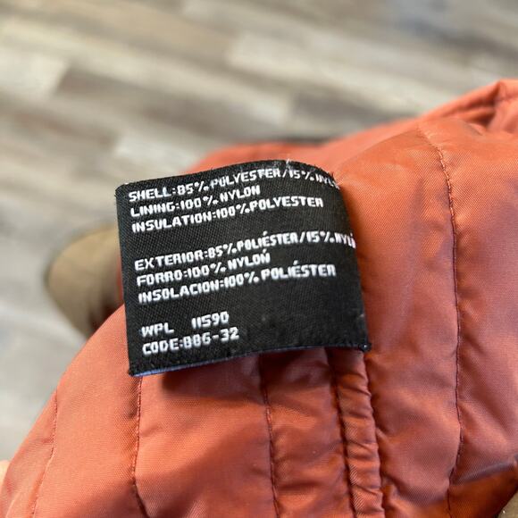 Weatherproof Quilted Barn Jacket Brown Button Front Riding Coat Orange Lining L - Picture 7 of 9